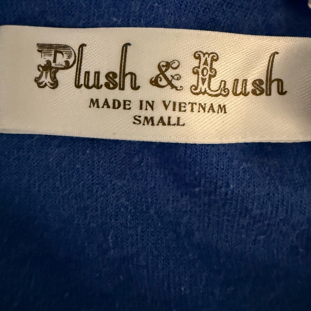 Plush & Blush Victoria’s Secret terry cloth small blue hoodie zip up jacket. - Picture 4 of 4